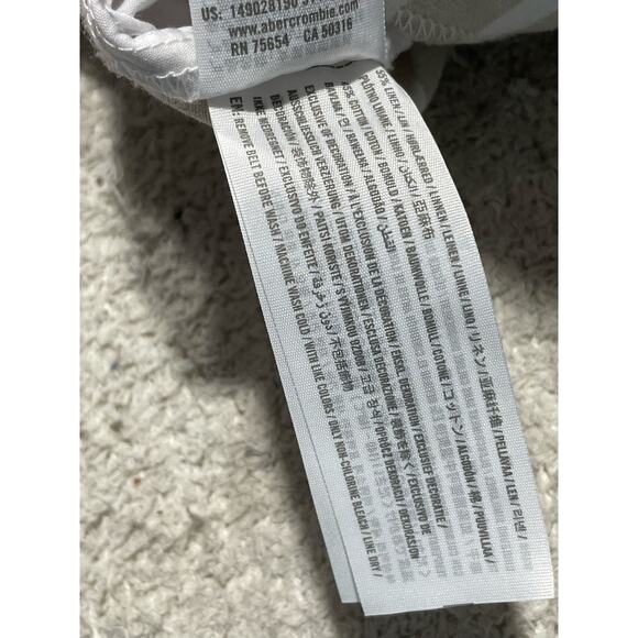 Abercrombie & Fitch Linen Cotton Button Shorts Womens Medium Tan White Stripes - Picture 11 of 11